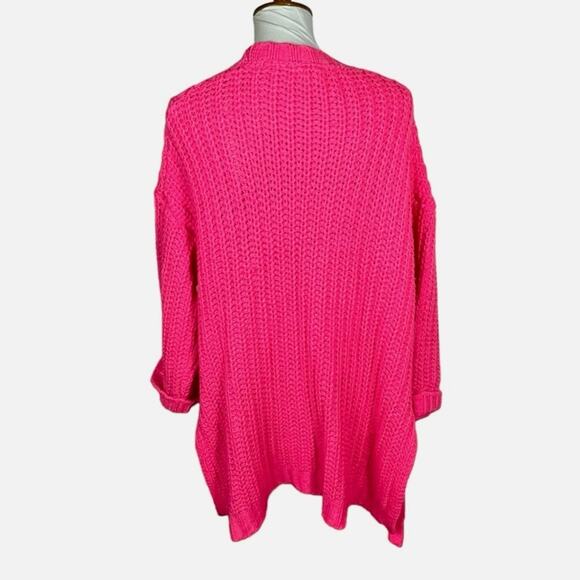 Silence + Noise Pink Chunky Shaker Knit Ally Cardigan Urban Outfitters O/S - Picture 6 of 8